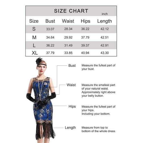 Peacock Sequin Fringed Party Flapper Dress - Picture 6 of 6